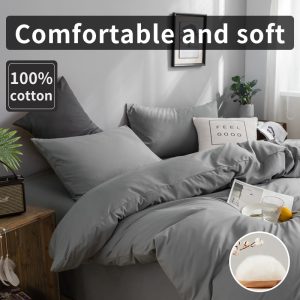 100-Cotton-Bedding-Set-Twin-Size-Duvet-Cover-200x200-Skin-Friendly-Breathable-2-Pillowcase-No-Bed