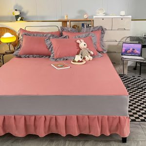 1PCS-Bed-Cover-Bed-Dress-For-Home-Bed-Sheets-Antiskid-Patchwork-Fashion-Soft-Bedding-Simple-Japanese