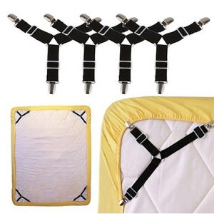 2-4-Pcs-White-black-Bed-Sheet-Mattress-Cover-Blankets-Grippers-Clip-Holder-Fasteners-Elastic-Set