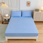 3pcs-lot-Fitted-Sheet-with-Pillowcase-Solid-Color-Bed-Sheets-Single-Double-Queen-Size-Mattress-Bedding-2