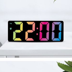 Acrylic-Digital-Alarm-Clock-Voice-Control-Colorful-Font-Night-Mode-Table-Clock-Snooze-12-24H-Electronic