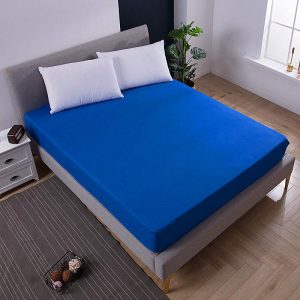 Blue-Fit-Sheet-Mattress-Protector-Bed-Sheet-with-Elastic-Band-Cover-Mattress-Protection-Sanding-Breathable-Fitted