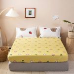 Cartoon-Mattress-Cover-With-Elastic-Band-Plant-Floral-100-Polyester-Fitted-Sheet-Home-Full-Size-Single-3