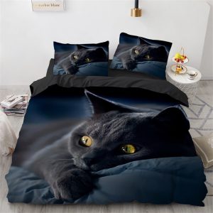 Cute-Cat-Duvet-Cover-Microfiber-3D-Animal-Bedding-Set-Pet-Kitten-Comforter-Cover-Twin-Full-King