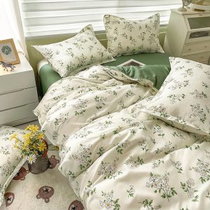 Floral-Print-Bedding-Set-Soft-Comfortable-Duvet-Cover-Flat-Sheet-With-Pillowcases-Comforter-Sets-Bed-Linen