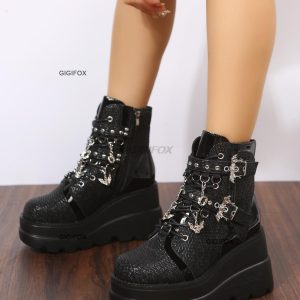 GIGIFOX-Platform-Ankle-Boots-For-Women-Metal-Design-Lace-Up-Punk-Goth-Fashion-Boots-Y2k-Round