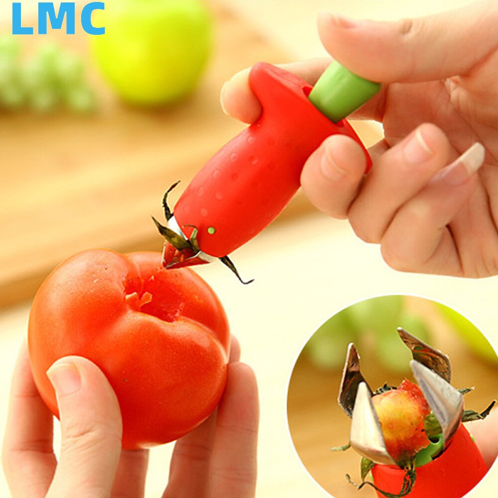 LMC-2pc-Set-Strawberry-Slicer-Cutter-Strawberry-Corer-Huller-Fruit-Leaf-Stem-Remover-Salad-Cake-Tools