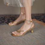 Meotina-Sandals-Shoes-Women-Genuine-Leather-Sandals-Narrow-Band-High-Heel-Shoes-Square-Toe-Thin-Heel-3