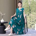 New-Hot-Fashion-Arrival-Casual-2023-Summer-Dress-For-Women-Print-Loose-O-Neck-Cotton-Women