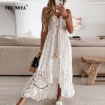 Off-Shoulder-Lace-Patchwork-Elegant-Dress-Women-Summer-2023-V-Neck-Spaghetti-Strap-Dress-Female-New