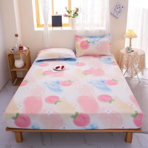 QianTing-New-Product-1pc-100-Polyester-Fitted-Sheet-Mattress-Cover-Four-Corners-With-Elastic-Band-Bed