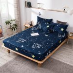 Starry-Night-Sky-Anti-mite-Bed-Protector-Couple-Mattress-Cover-Fitted-Sheet-Bedspread-on-the-Bed-1