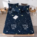 Starry-Night-Sky-Anti-mite-Bed-Protector-Couple-Mattress-Cover-Fitted-Sheet-Bedspread-on-the-Bed-2