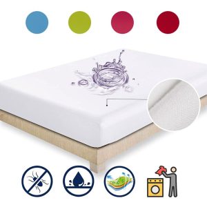 Waterproof-Mattress-Topper-Protector-Cover-Anti-Mites-Terry-Cloth-Bed-Fitted-Sheet-Twin-Full-Queen-King