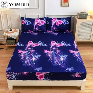 YOMDID-New-Product-1Pcs-Polyester-Printed-Fitted-Sheet-Mattress-Cover-Four-Corners-With-Elastic-Band-Quilted