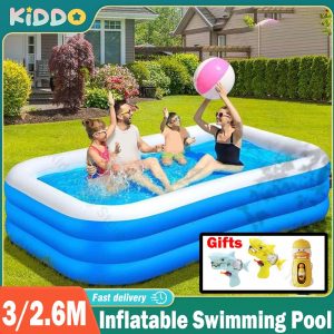 3-2-6-2M-Inflatable-Swimming-Pool-Square-Children-Large-Family-Pools-Bathing-Tub-Summer-Outdoor