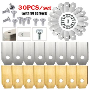 30pcs-Lawn-Mower-Cutting-Blades-W-Screw-Kit-Stainless-Steel-Replacement-For-Husqvarna-Mower-Gardena-Robotic