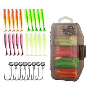 32Pcs-lot-Soft-Lure-Kit-Soft-T-Tail-Fishing-Lure-7cm-2g-Jig-Head-Hook-3