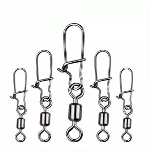 5-100PCS-Pike-Fishing-Accessories-Connector-Pin-Bearing-Rolling-Swivel-Stainless-Steel-Snap-Fishhook-Lure-Swivels