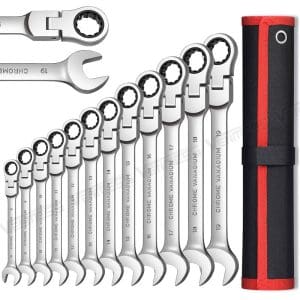 Flex-Head-Ratcheting-Wrench-Set-Combination-Ended-Spanner-kits-Chrome-Vanadium-Steel-Hand-Tools-Socket-Key