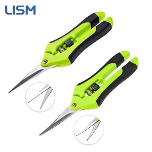 Garden-Pruning-Shears-Stainless-Steel-Plants-Fruit-Grape-Picking-Scissors-Horticulture-Leaf-Trimmer-Straight-Elbow-Pruning