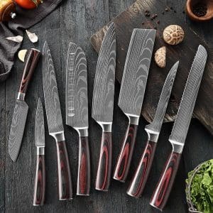 High-quality-Stainless-Steel-Damascus-Drawing-Gyuto-Cleaver-1-10Pcs-Set-Professional-Santoku-Bread-Knife-Slicing