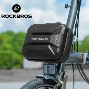 ROCKBROS-Carbon-Fiber-Pattern-BMX-Front-Bag-Hard-Shell-Folding-Bike-Head-Bag-Waterproof-PU-Portable