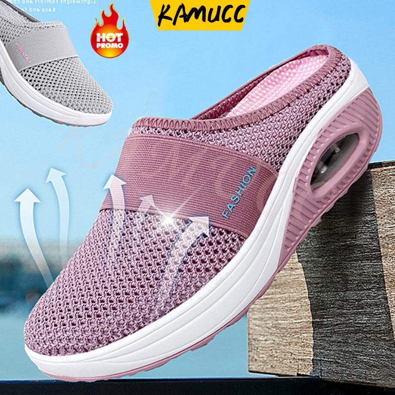 Women-Mesh-Lightweight-Shoes-Woman-Slippers-Wedge-Shoes-Female-Air-Cushion-Sandals-Thick-Bottem-Casual-Sneakers