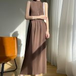 YSC-2023-Women-Knitted-Ice-Silk-Tank-Top-Long-Dress-Half-height-collar-Solid-color-Sleeveless-1