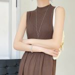 YSC-2023-Women-Knitted-Ice-Silk-Tank-Top-Long-Dress-Half-height-collar-Solid-color-Sleeveless-2