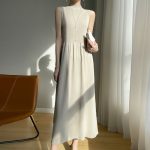 YSC-2023-Women-Knitted-Ice-Silk-Tank-Top-Long-Dress-Half-height-collar-Solid-color-Sleeveless-5